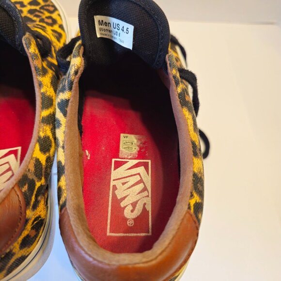 Vans Off The Wall Shoe Women’s 6-Men’s 4.5. Leopard Animal Print Lace Up Low Top - Picture 9 of 12